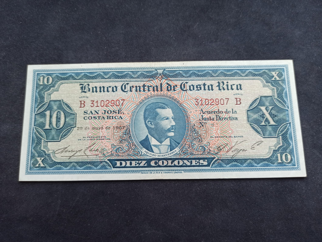 Costa Rica : 10 Colones 1967 (Ref 1376)