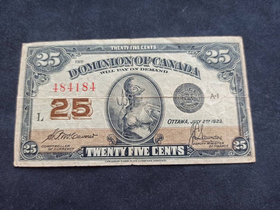 Canada : 25 Cents 1923 (Ref 1382)