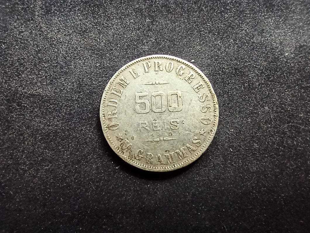 Brésil : 500 Reis Argent 1908 (Ref 1412)