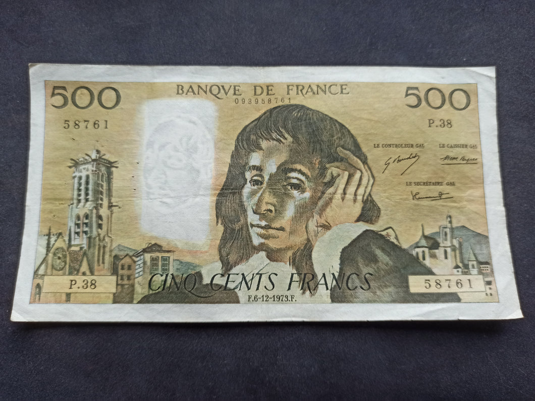 500 Francs Pascal (6-11-1973) (Ref 1440)