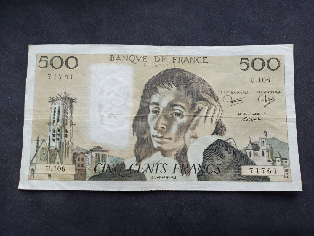 500 Francs Pascal (7-6-1979) (Ref 1446)