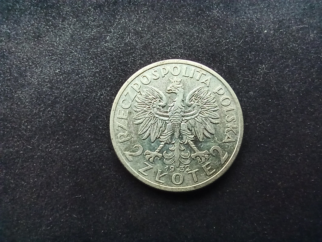 Pologne : 2 Zlote Argent 1932 (Ref 1496)