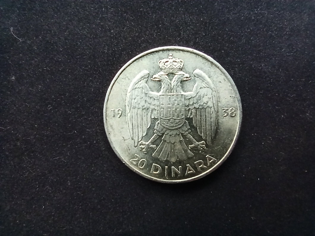 Yougoslavie : 20 Dinara 1938 ; Qualité (Ref 1499)