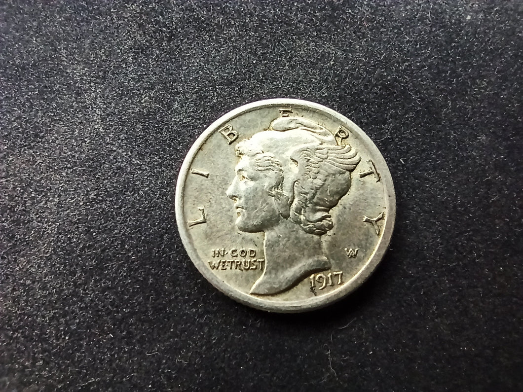 USA / Etats-Unis : One Dime Argent 1917 (Ref 1548)