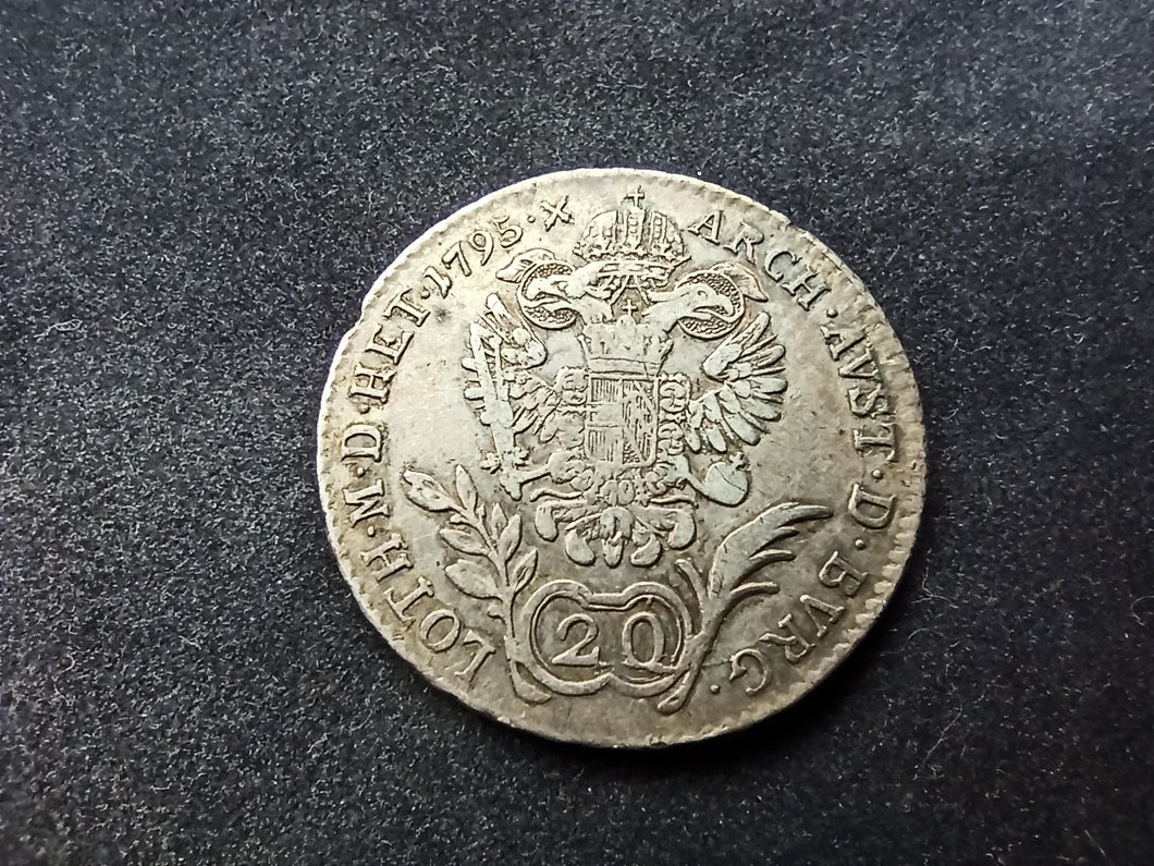 Autriche / Hongrie : 20 Kreuzer Argent 1795 B (Ref 1506)