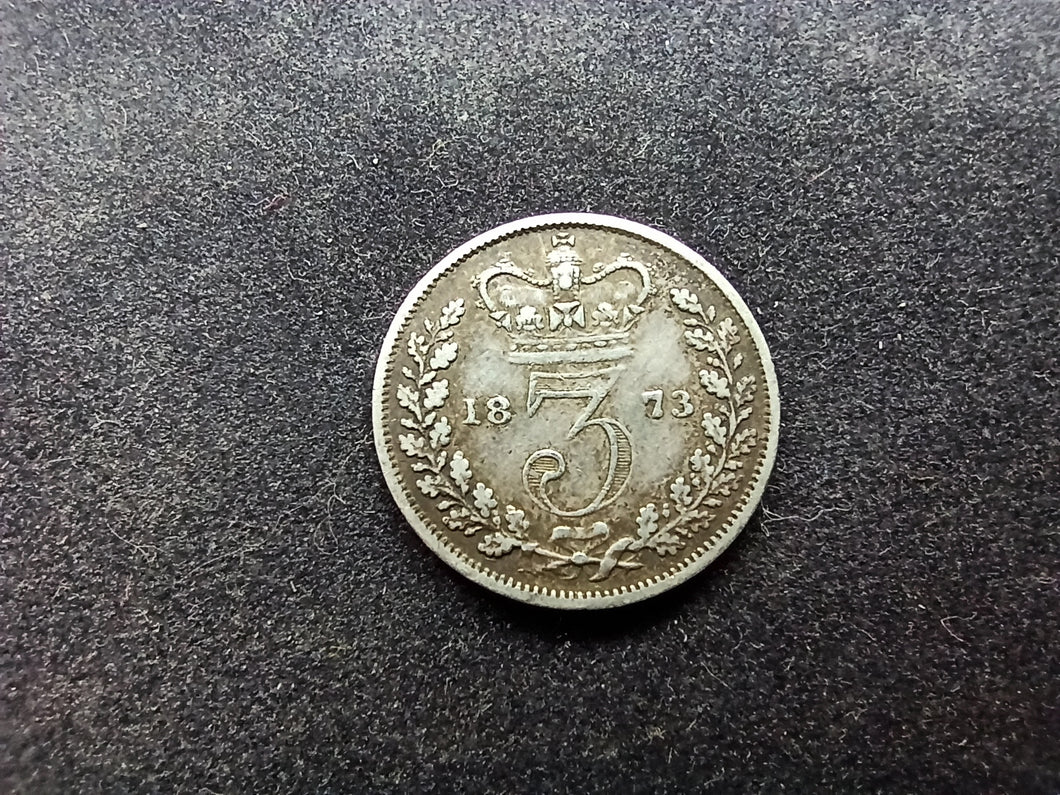 Royaume-Uni : 3 Pence Argent 1873 (Ref 1523)