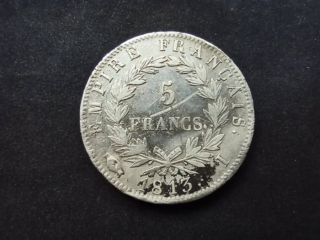 5 Francs Argent Napoléon 1813 I (Ref 1563)