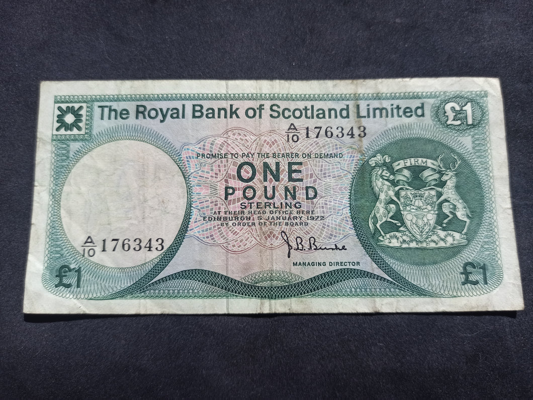 Ecosse : 1 Pound 1972 (Ref 1608)