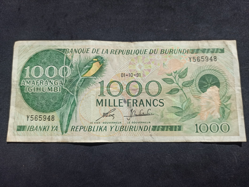 Burundi : 1000 Francs 1991 (Ref 1612)