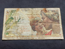 Charger l&#39;image dans la galerie, Réunion : 1000 Francs surchargé 20 NF 1967 (Ref 1614)
