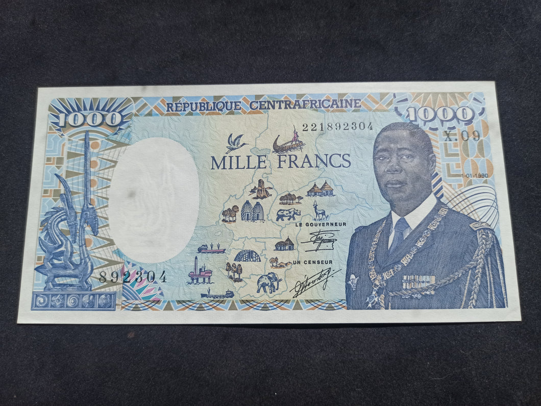 Centrafrique : 1000 Francs 1990 Presque Neuf (Ref 1615)