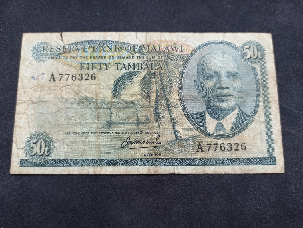 Malawi : 50 Tambala 1964 (1973) (Ref 1638)