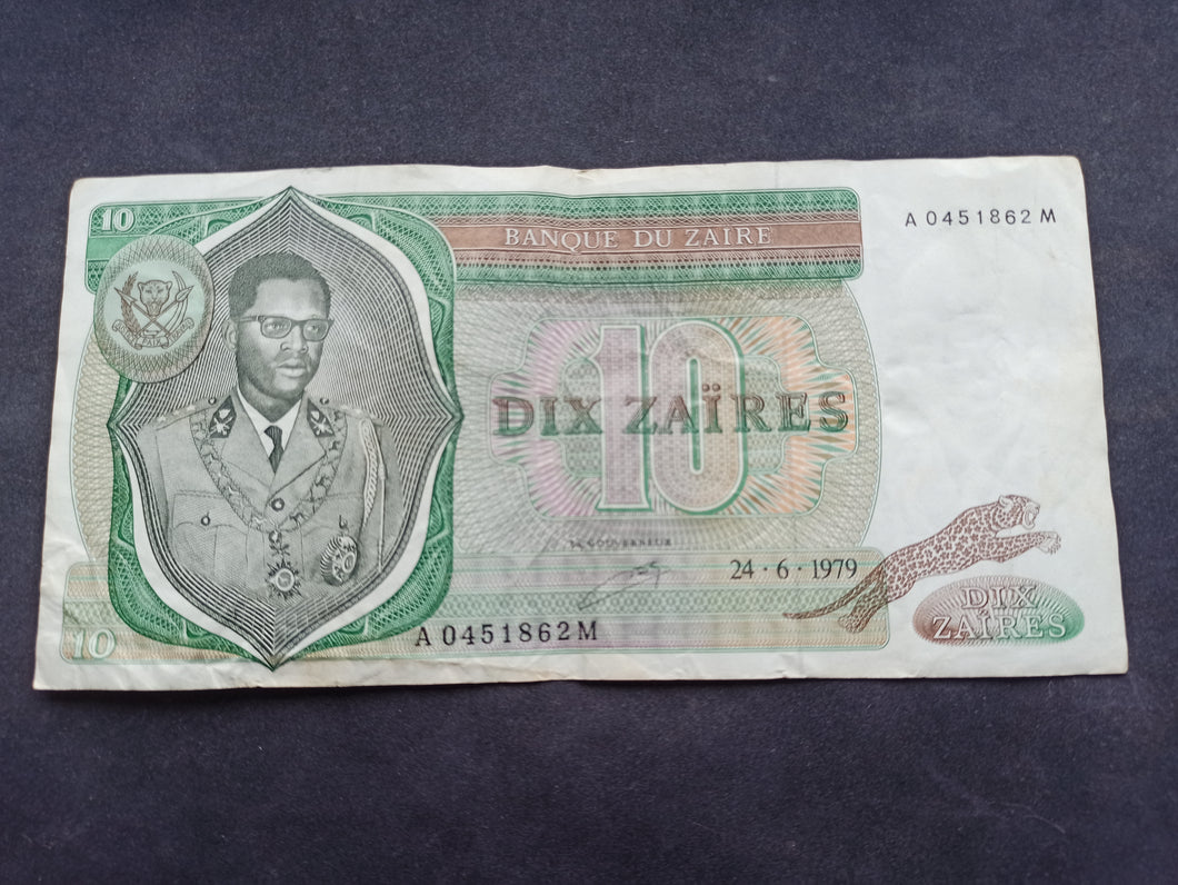 Zaïre : 10 Zaires 1979 (Ref 1657)