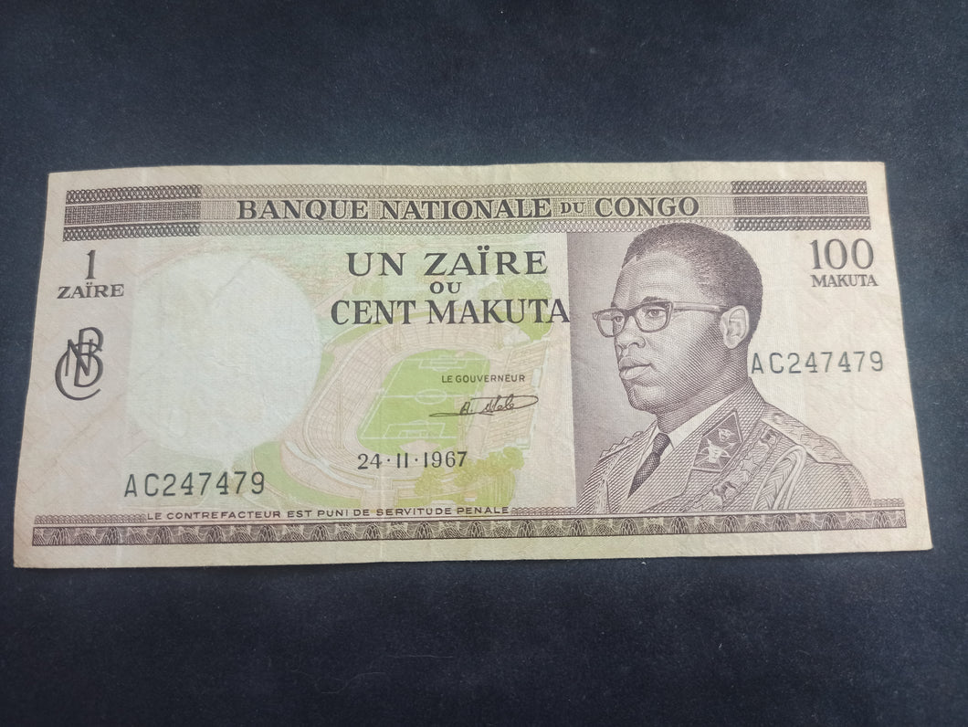 Congo : 100 Makuta 24-11-1967 (Ref 1662)