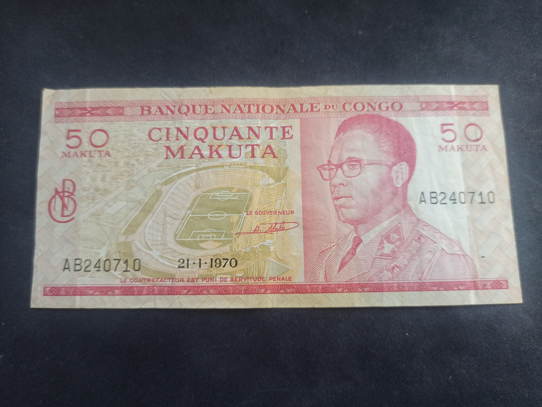 Congo : 50 Makuta 21-1-1970 (Ref 1663)