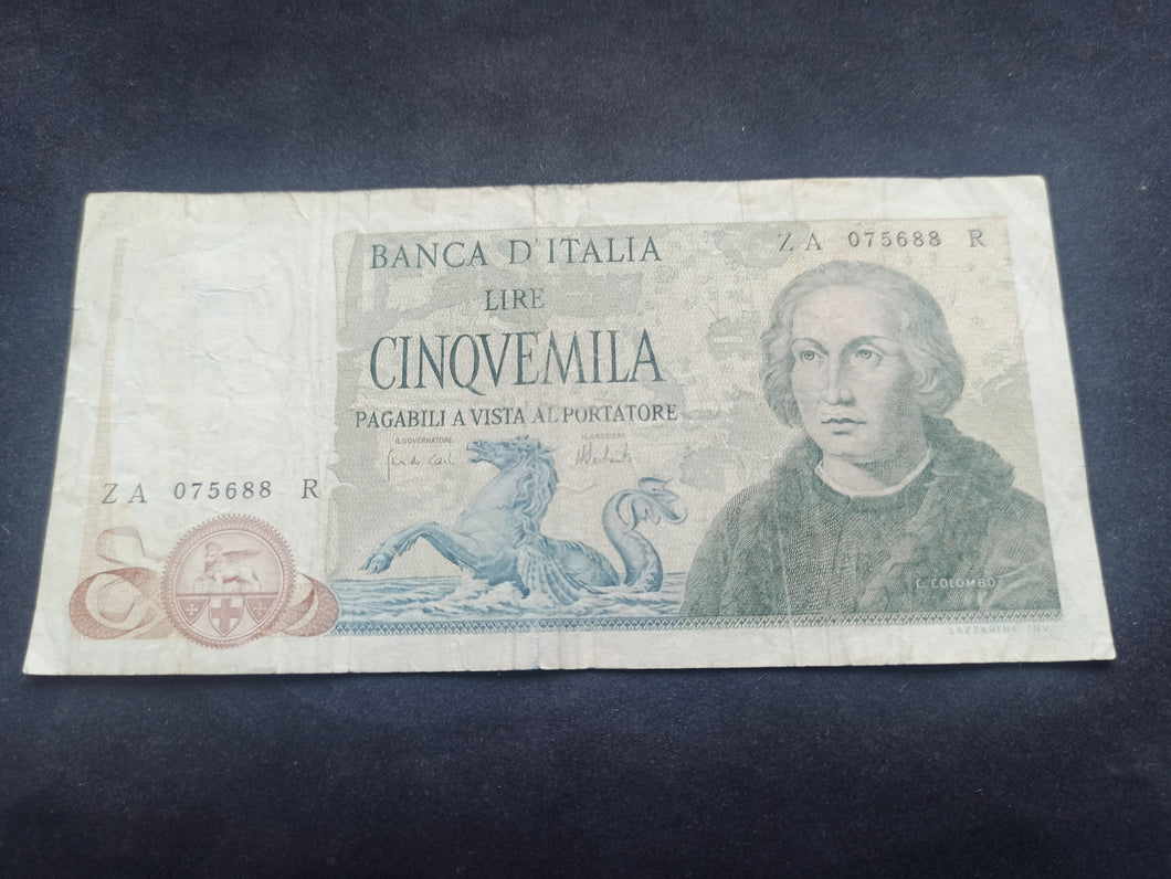 Italie : 5000 Lire 1971 Christophe Colomb (Ref 1712)