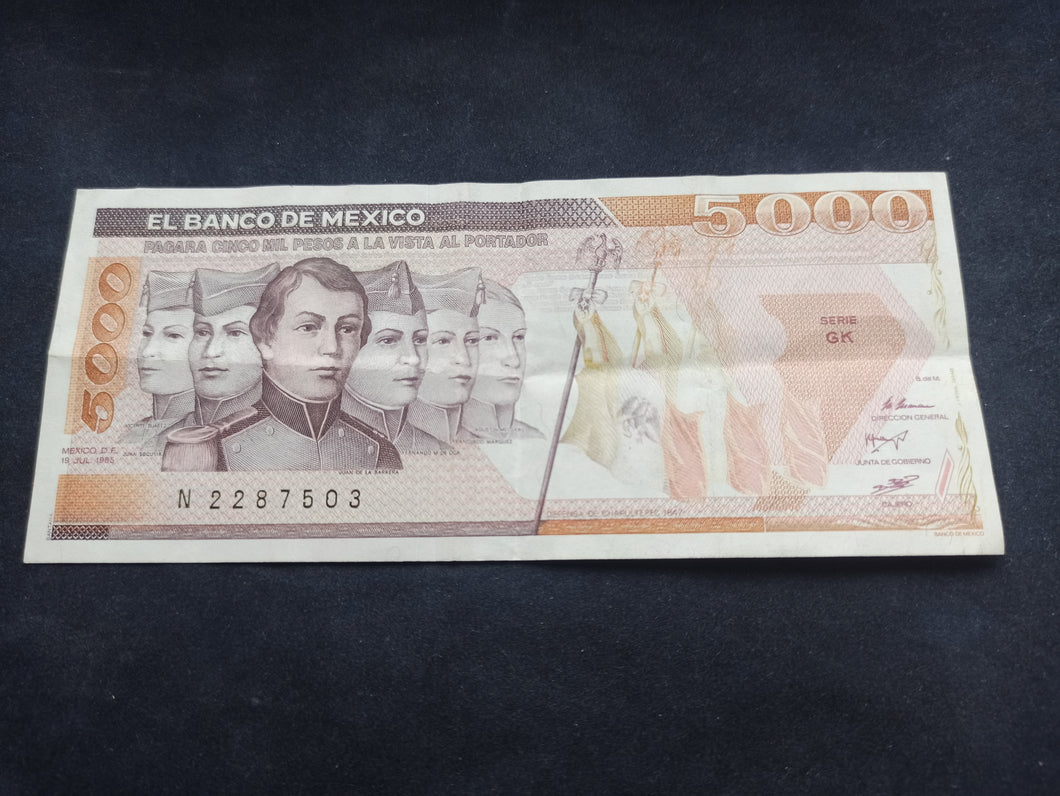 Mexique : 5000 pesos 1985 (Ref 1733)