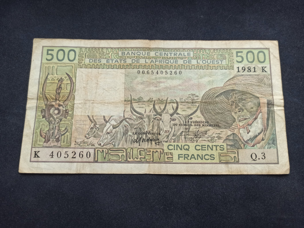 Af de l'Ouest : Sénégal : 500 Francs 1981 K (Ref 1776)