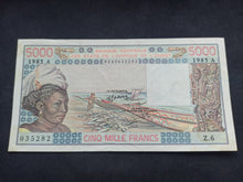Charger l&#39;image dans la galerie, Af de l&#39;Ouest : Côte d&#39;Ivoire 5000 Francs 1985 (Ref 1784)
