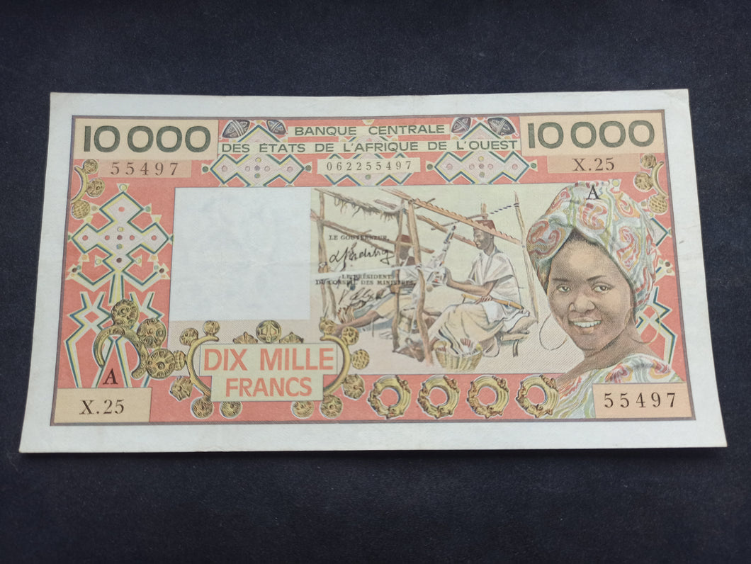 Côte d'Ivoire 10000 Francs 1977-92 A Sign 20 (Ref 1789)