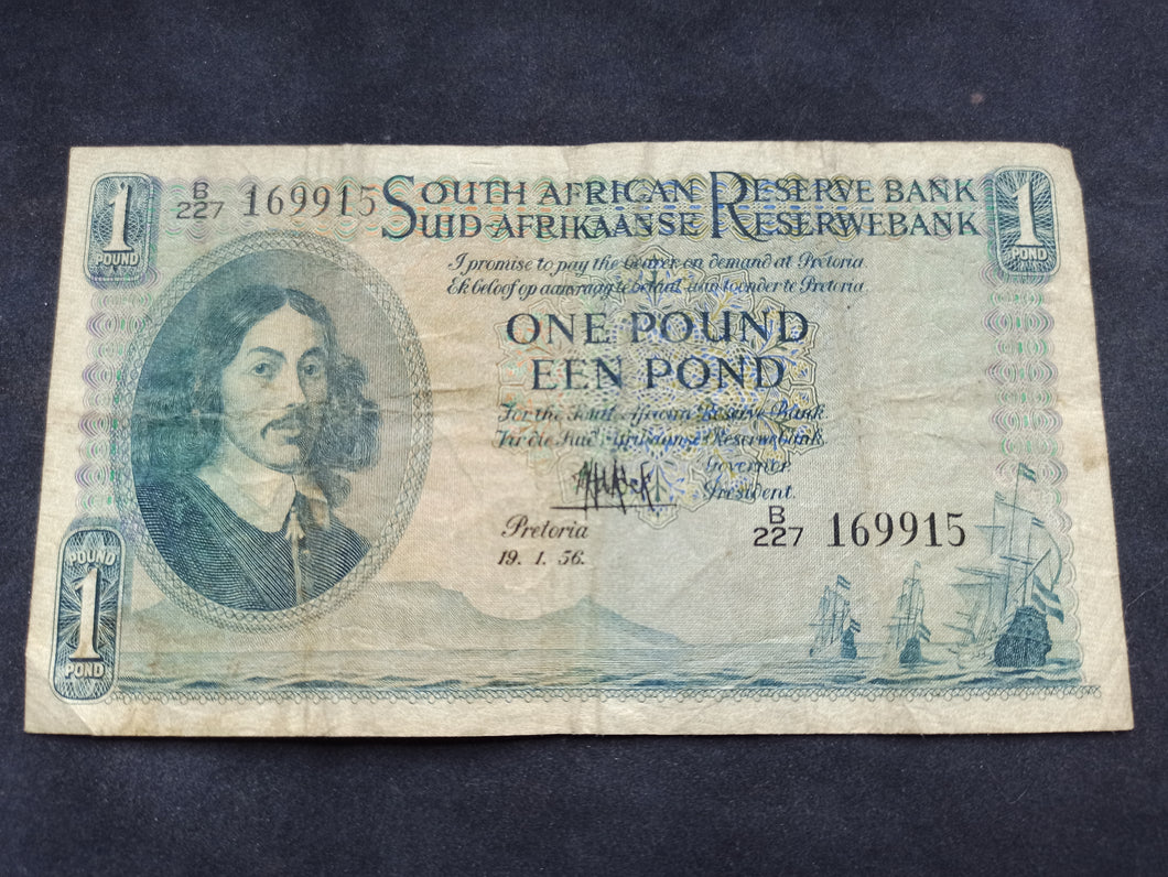 Afrique du Sud : One Pound 1956 (Ref 1849)