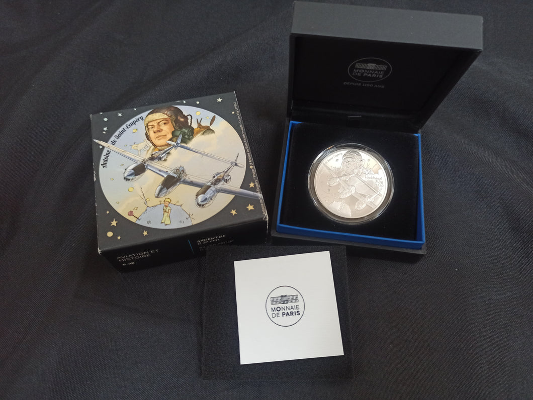 France : 10 Euro Argent 2019 l'Aviation et l'Histoire : P-38 BE