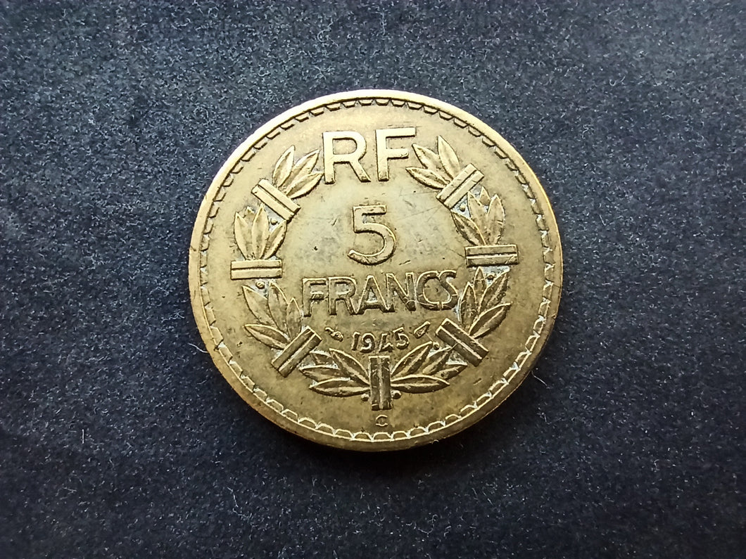 5 Francs Lavrillier Bronze Alu 1945 C (Ref 2003)