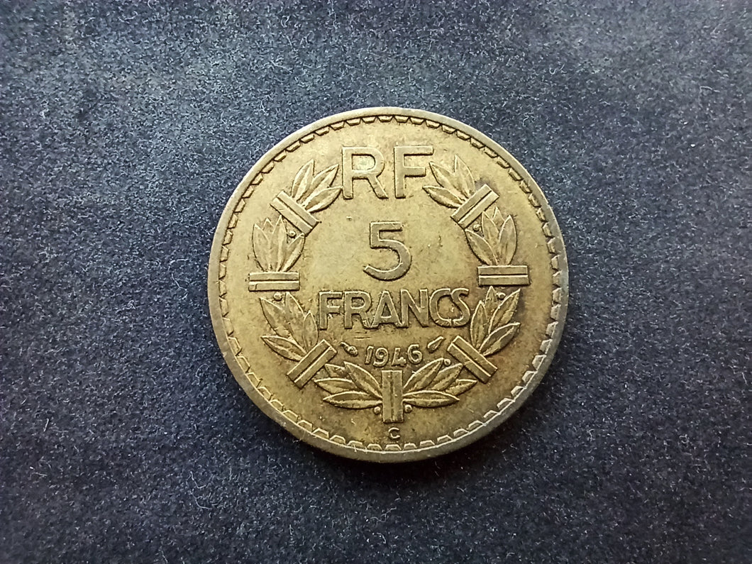 5 Francs Lavrillier Bronze Alu 1946 C (Ref 2004)