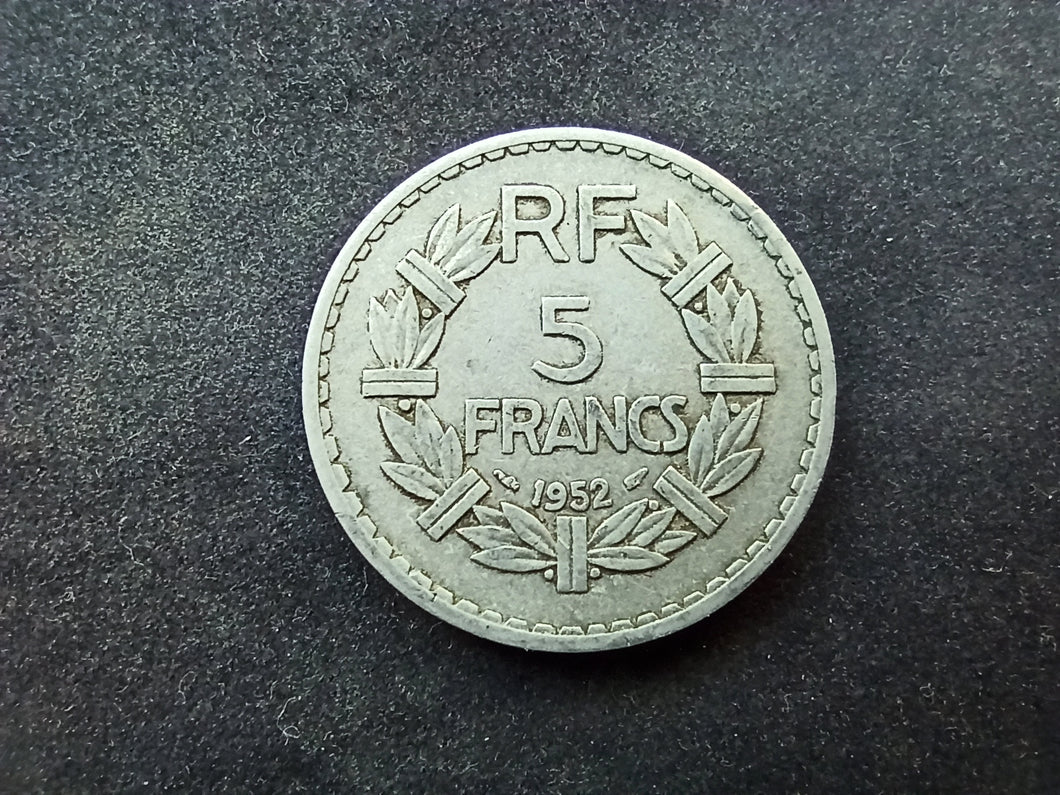 5 Francs Lavrillier Alu 1952 (Ref 2007)