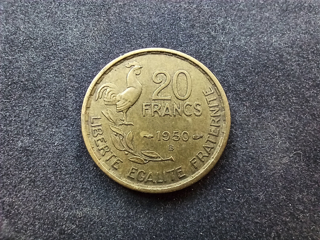 Rare : 20 Francs 1950 B Georges Guiraud 4f (Ref 2020)