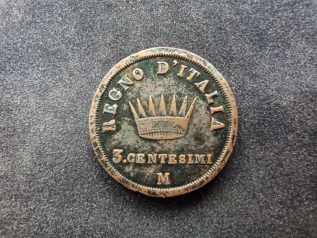 Italie : 3 Centesimi 1813 M Napoleon (Ref 2109)