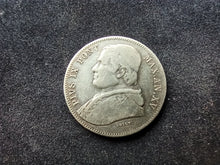 Charger l&#39;image dans la galerie, Italie : Etat Papal / Vatican : 20 Baiocchi Argent 1860 R (Ref 2194)
