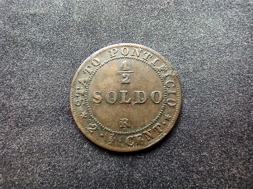 Italie : Etat Papal / Vatican : 1/2 Soldo 1866 XXI (Ref 2201)