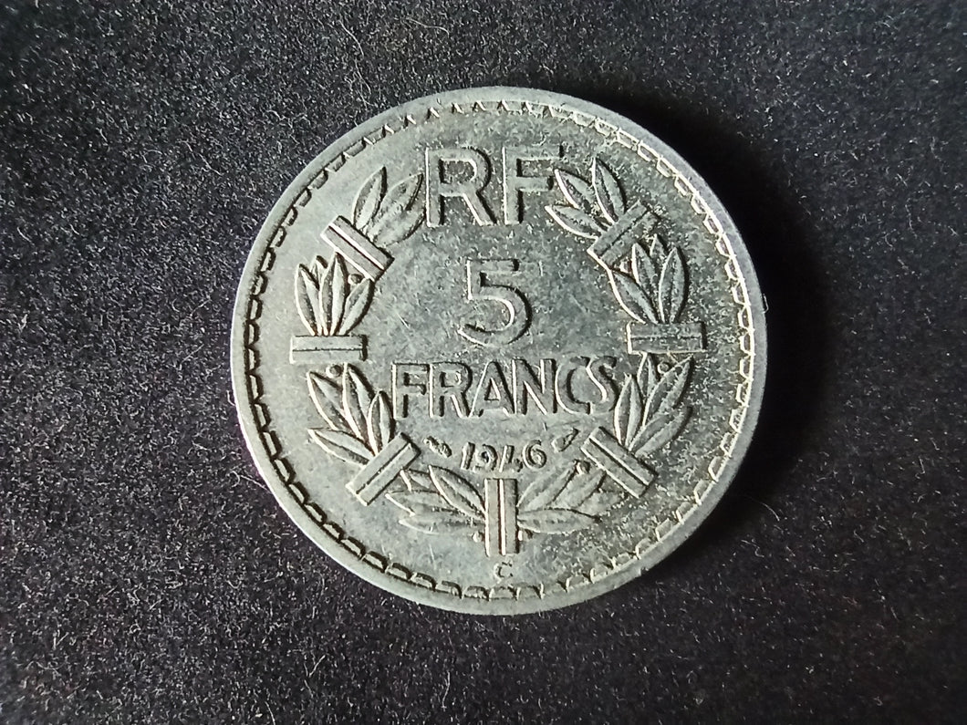 5 Francs Lavrillier Alu 1946 C (Ref 2259)