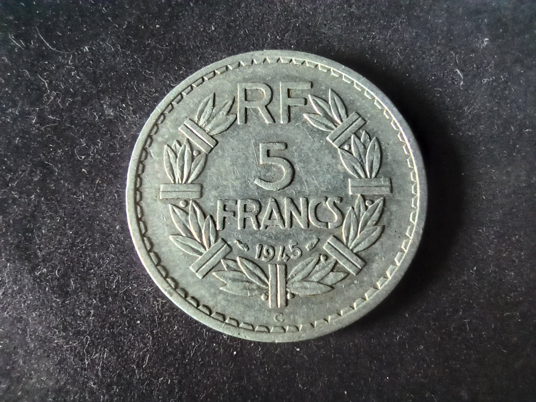 5 Francs Lavrillier Alu 1945 C (Ref 2260)