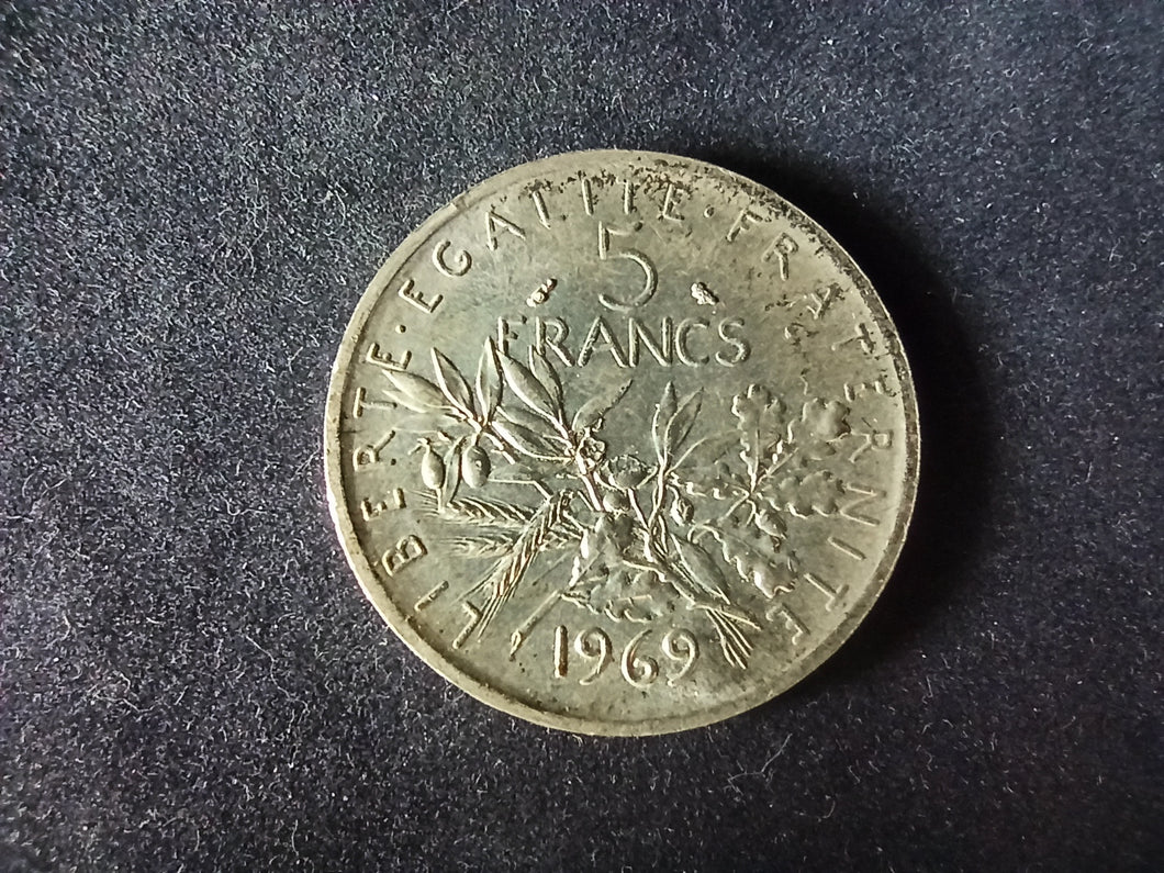 5 Francs Argent Semeuse 1969 (Ref 2263)