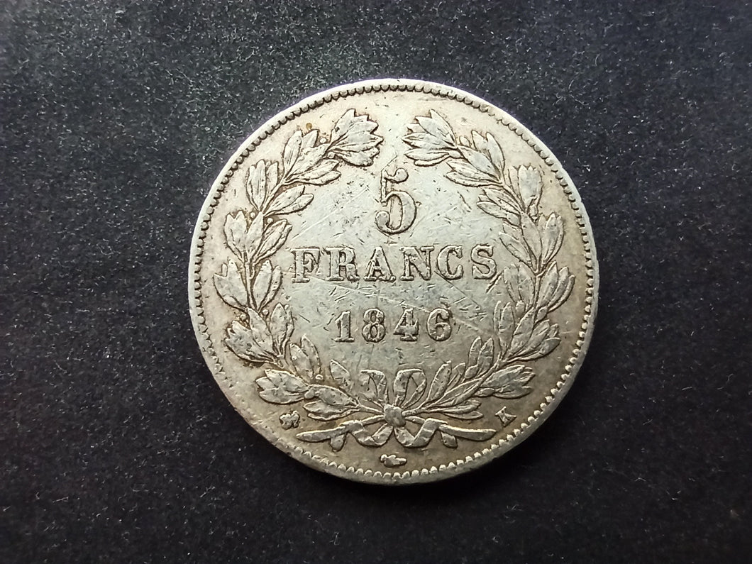 5 Francs Argent Louis Philippe 1846 K (Ref 2276)