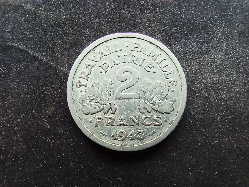 2 Francs Bazor 1943 B (Ref 2297)