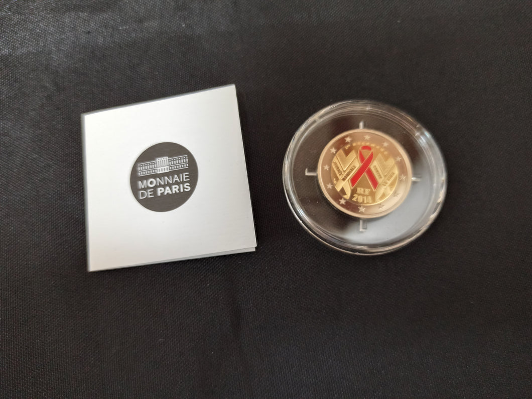 Coffret BE France 2 Euro 2014 Colorisé : Sidaction