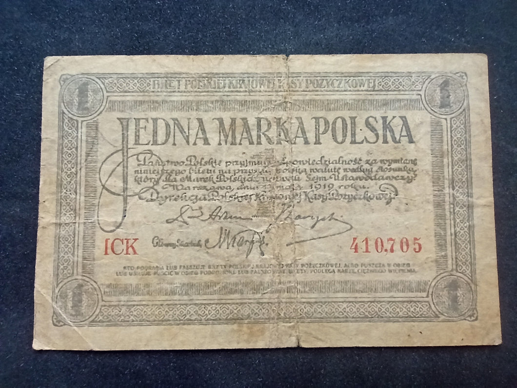 Pologne : 1 Marka 1919 (Ref 2409)