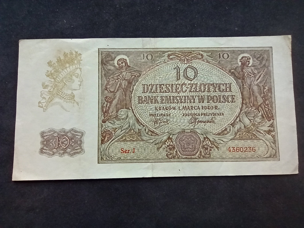 Pologne : 10 Zlotych 1940 (Ref 2416)