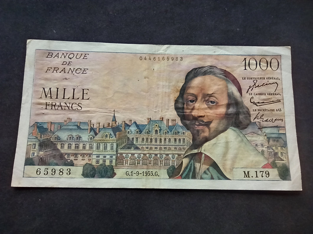 1000 Francs Richelieu (1-9-1955) (Ref 2466)