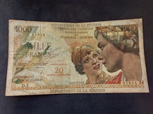Charger l&#39;image dans la galerie, Réunion : 1000 Francs Surchargé 20 NF 1967 (Ref 2513)
