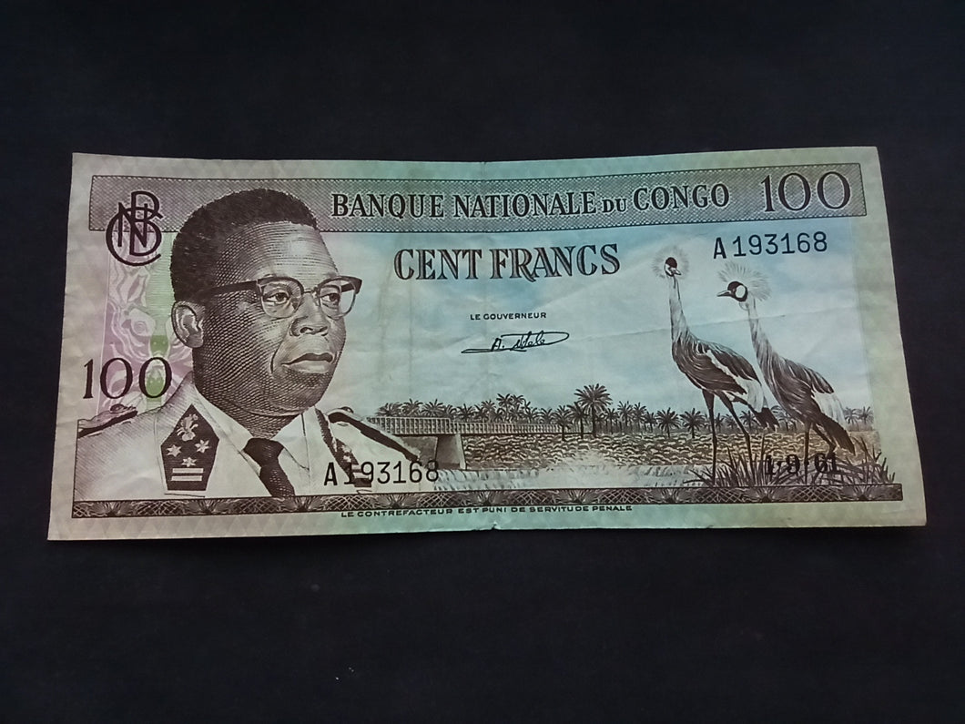 Congo : 100 Francs 1961 (Ref 2534)