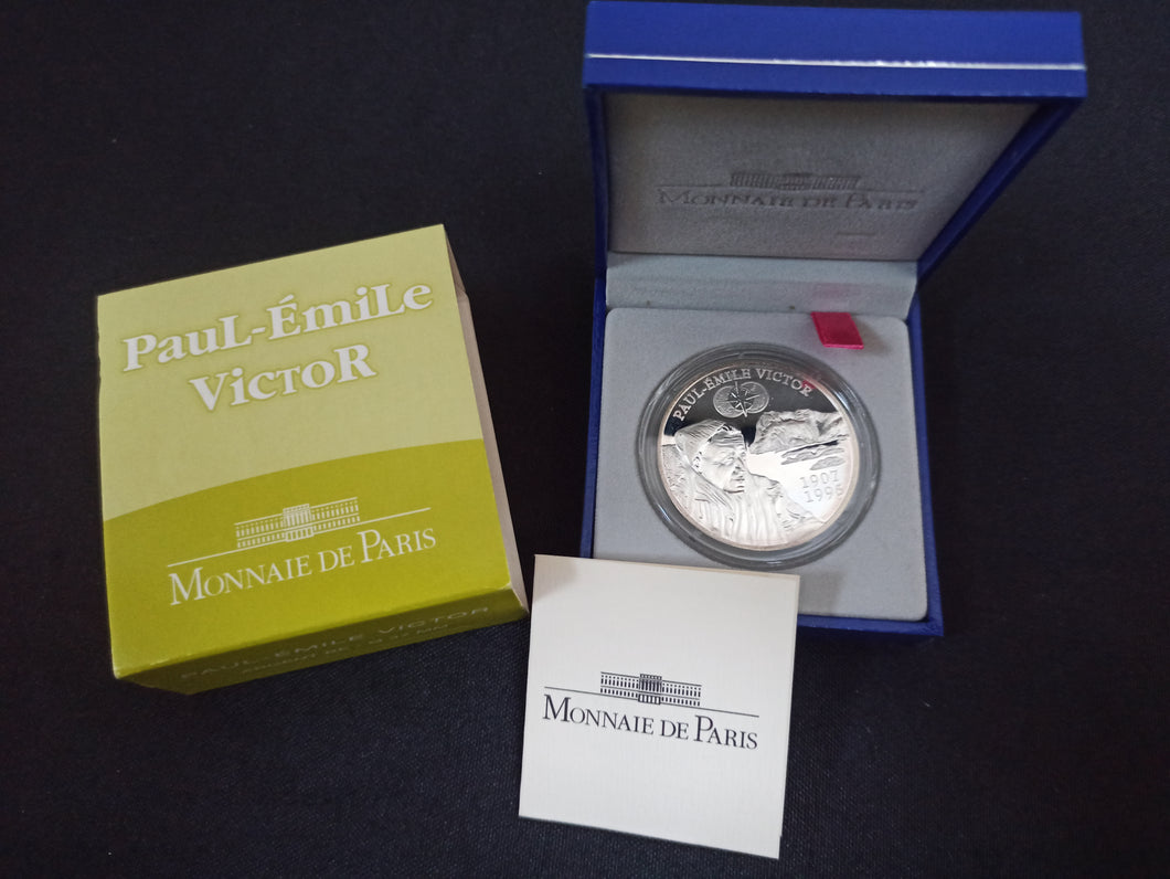 Coffret 1 Euro 1/2 Voyage Paul Emile Victor 2007 Argent BE