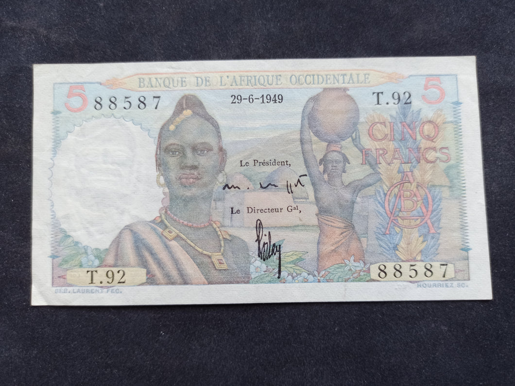 Afrique Occidentale : 5 Francs 1949 (Ref 2555)