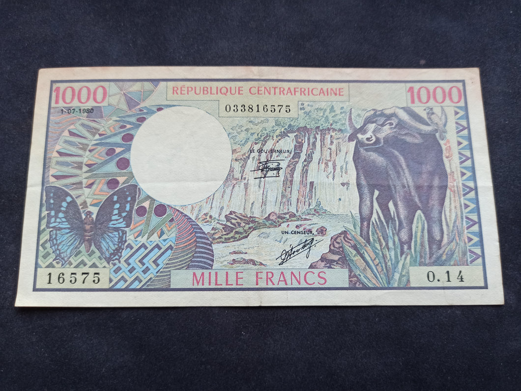 Centrafrique : 1000 Francs 1980 (Ref 2571)