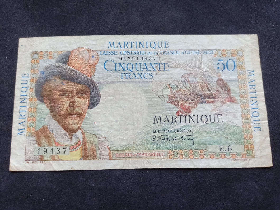 Martinique : 50 Francs 1947 Belain d'Esnambuc (Ref 2576)