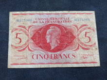 Charger l&#39;image dans la galerie, Afrique Equatoriale : 5 Francs 1941 France Libre (Rf 2584)

