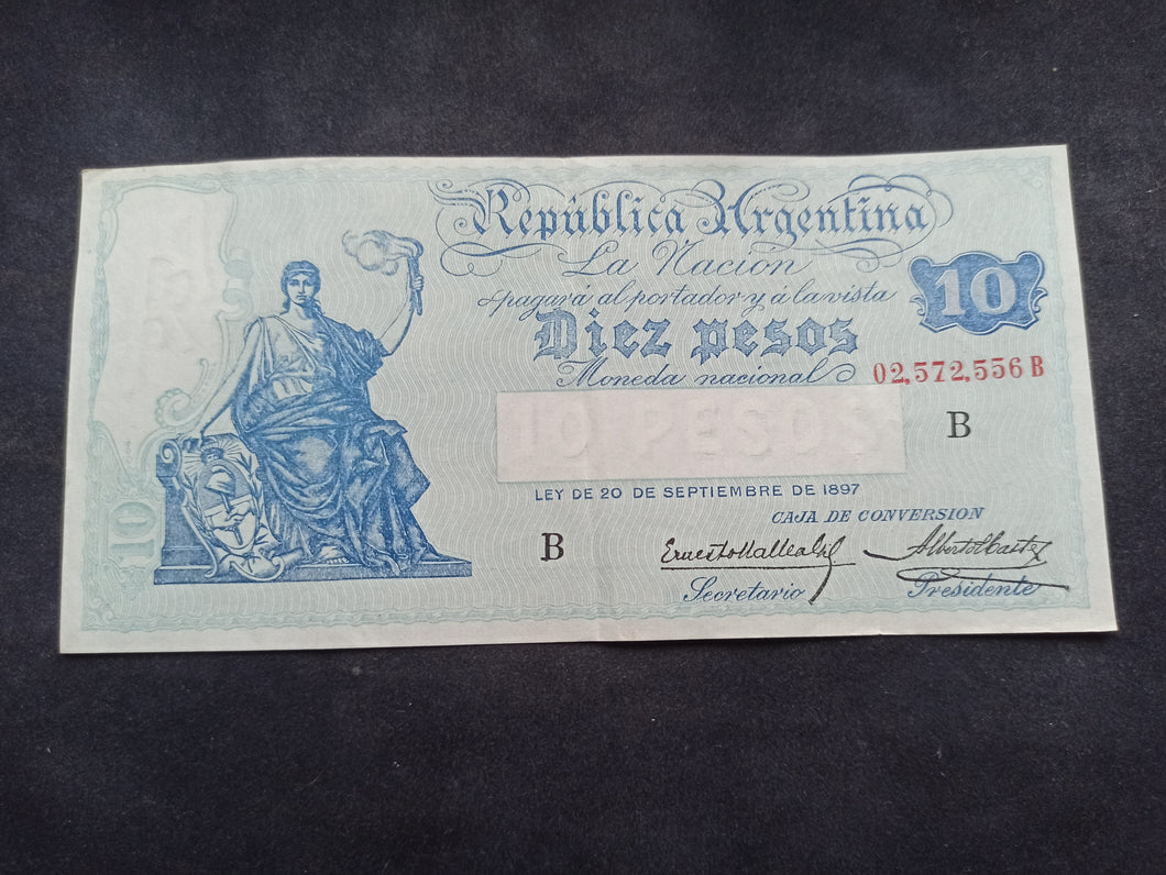 Argentine : 10 Pesos 1897 (1925-32) Série B (Ref 2637)